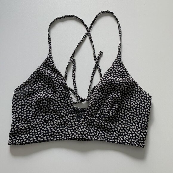 Free People Other - Free People Women's Cassie Soft Bra Black Combo Hearts NWT Size Small